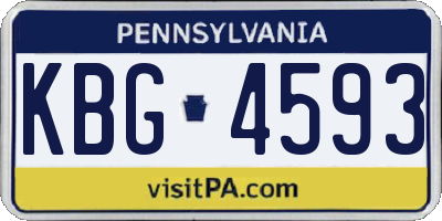 PA license plate KBG4593