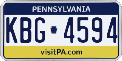 PA license plate KBG4594