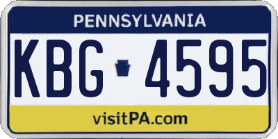 PA license plate KBG4595