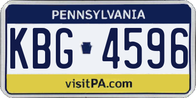 PA license plate KBG4596