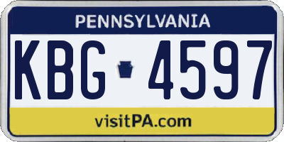 PA license plate KBG4597