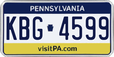 PA license plate KBG4599