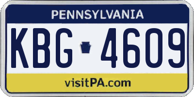PA license plate KBG4609