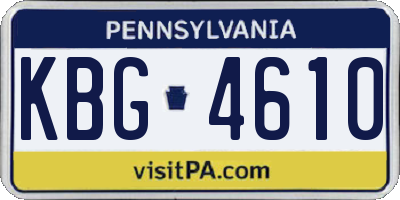PA license plate KBG4610