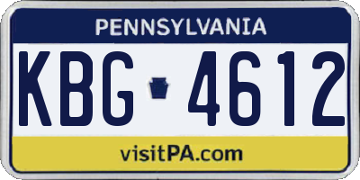 PA license plate KBG4612