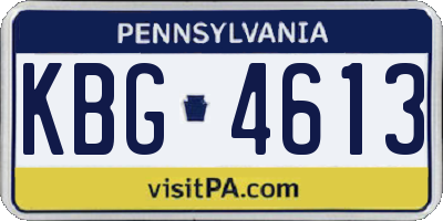 PA license plate KBG4613