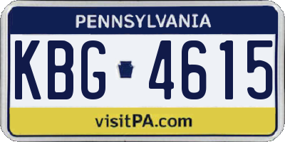 PA license plate KBG4615