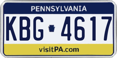 PA license plate KBG4617