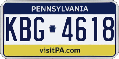PA license plate KBG4618