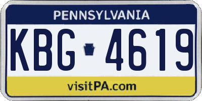 PA license plate KBG4619