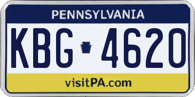 PA license plate KBG4620