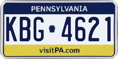 PA license plate KBG4621