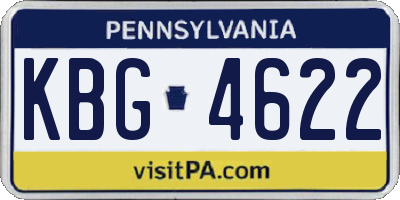PA license plate KBG4622