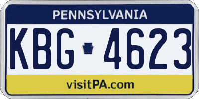 PA license plate KBG4623