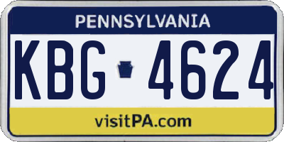 PA license plate KBG4624