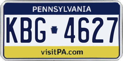 PA license plate KBG4627