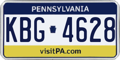 PA license plate KBG4628