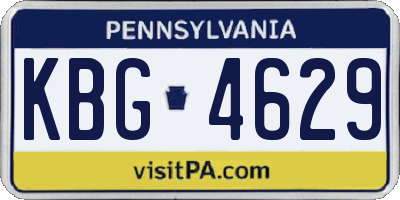 PA license plate KBG4629