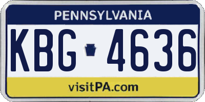 PA license plate KBG4636