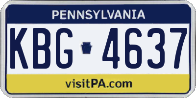 PA license plate KBG4637