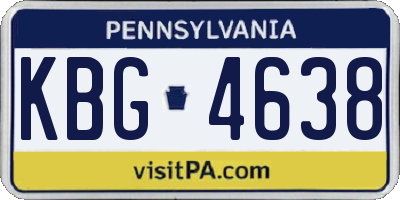 PA license plate KBG4638