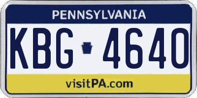 PA license plate KBG4640