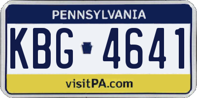 PA license plate KBG4641