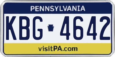 PA license plate KBG4642