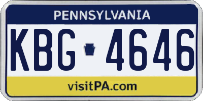 PA license plate KBG4646