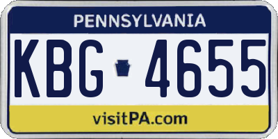 PA license plate KBG4655