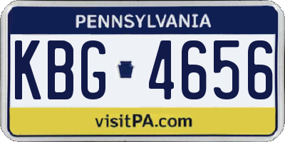 PA license plate KBG4656