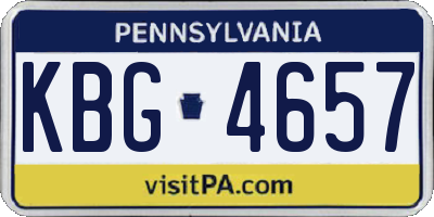 PA license plate KBG4657
