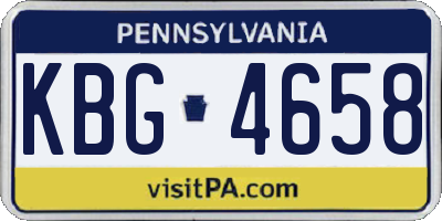 PA license plate KBG4658