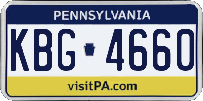 PA license plate KBG4660