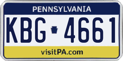 PA license plate KBG4661