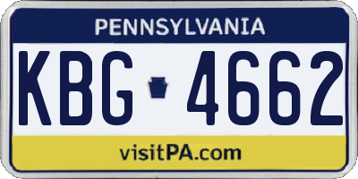 PA license plate KBG4662