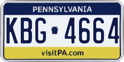 PA license plate KBG4664