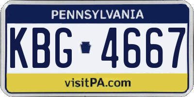 PA license plate KBG4667