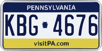 PA license plate KBG4676
