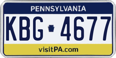 PA license plate KBG4677