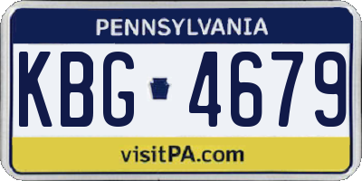 PA license plate KBG4679