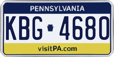 PA license plate KBG4680