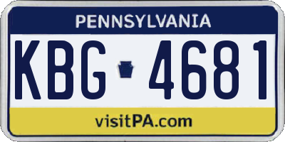 PA license plate KBG4681