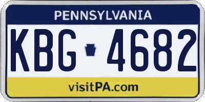 PA license plate KBG4682