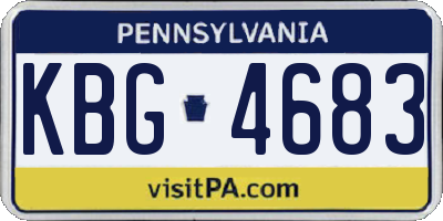 PA license plate KBG4683