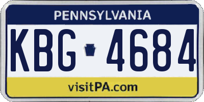 PA license plate KBG4684
