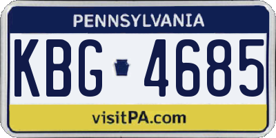 PA license plate KBG4685
