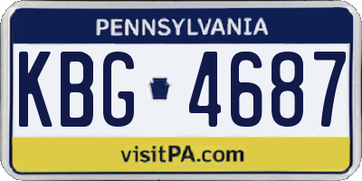 PA license plate KBG4687