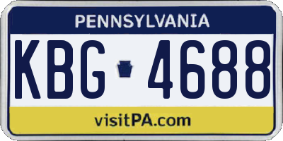 PA license plate KBG4688