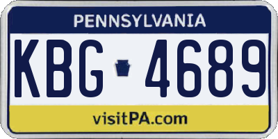 PA license plate KBG4689